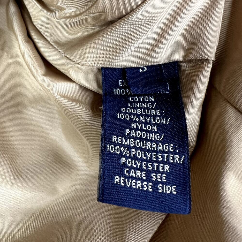 Ralph Lauren Sport Quilted Insulated Vest Zip Up Cream Tan Women's SMALL Cotton - Picture 7 of 8